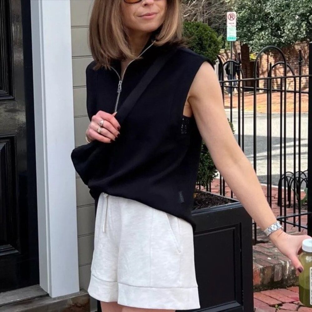 VARLEY Magnolia Black Half Zip Tank Size Small NWOT